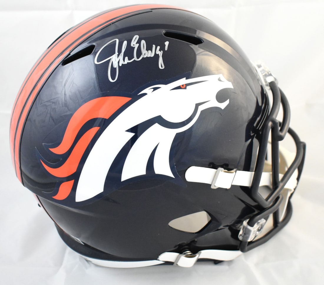 John Elway Signed Denver Broncos Full Size Speed Helmet Beckett Hologram (1 of 5)