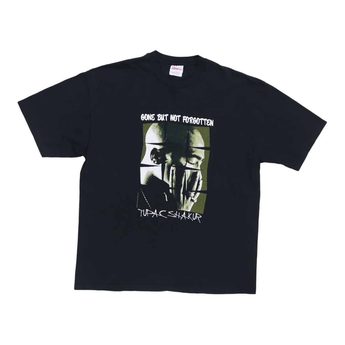 Vintage 1997 Tupac Shakur Black Cotton Gone But Not Forgotten T-Shirt: Vintage 1997 Tupac Shakur Black Cotton Gone But Not Forgotten T-Shirt This is an original vintage 1997 Tupac Shakur "Gone But Not Forgotten" shirt. Featuring no back graphics, this shirt is made from