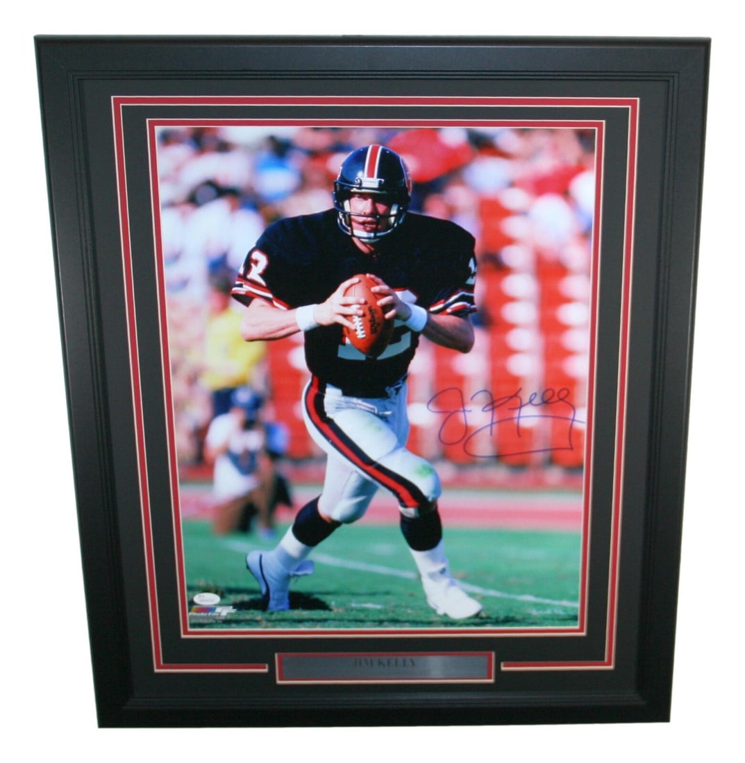 Jim Kelly Autographed 16x20 Framed Photo Houston Gamblers JSA Certified (1 of 4)