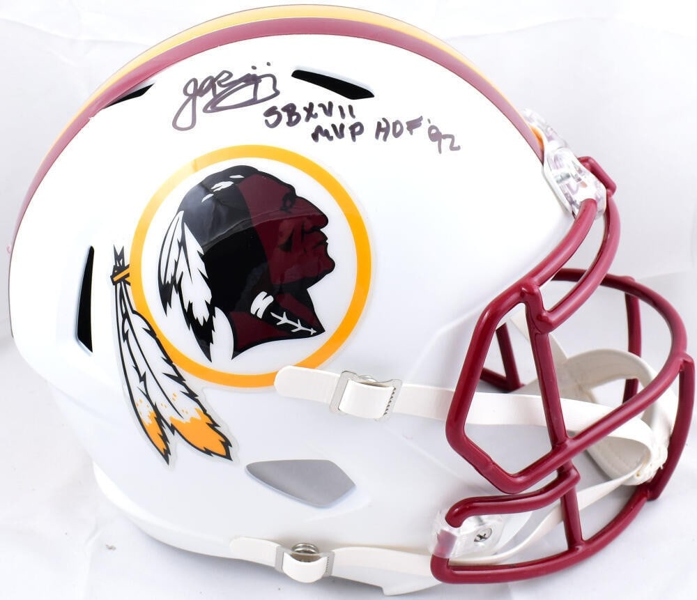Full Size Flat White Speed Helmet Autographed by John Riggins BAS Authenticated (1 of 5)