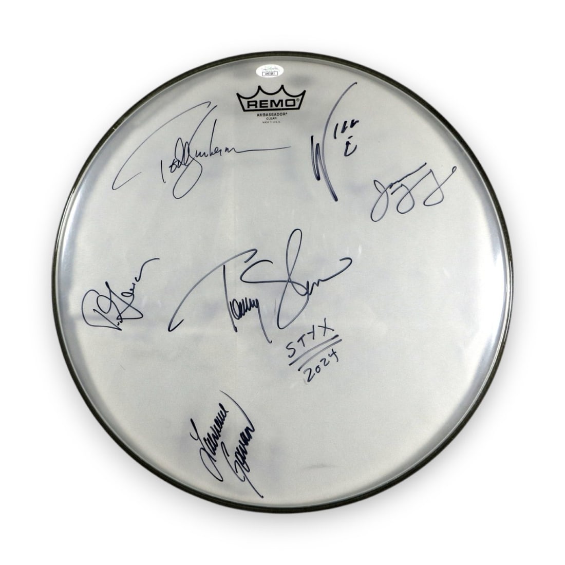 Styx Band 16 Inch Signed Drumhead with 6 Autographs JSA (1 of 3)