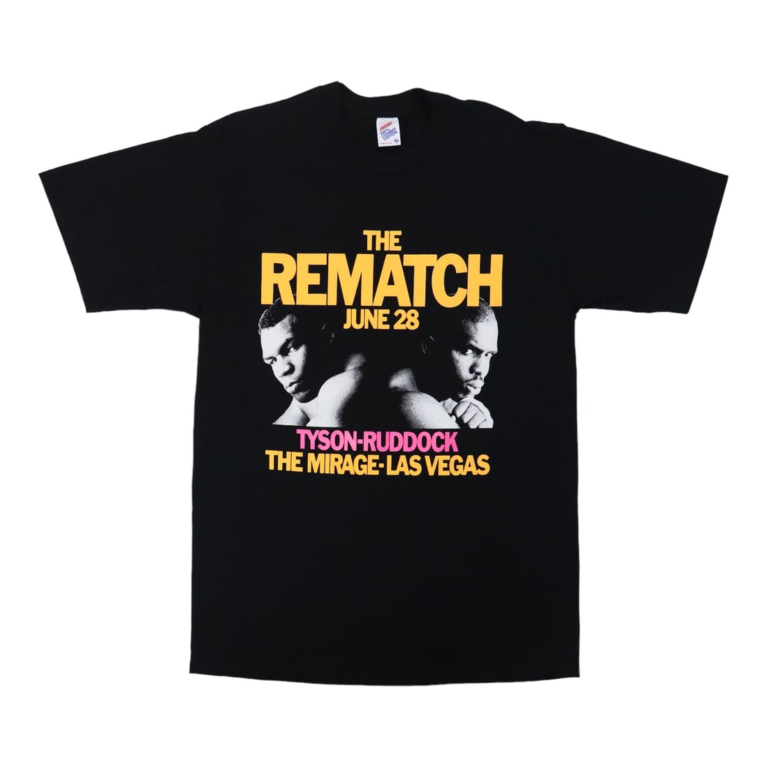 Vintage 1991 Boxing T Shirt Mike Tyson vs Donovan Ruddock Rematch Black Cotton: Vintage 1991 Boxing T Shirt Mike Tyson vs Donovan Ruddock Rematch Black Cotton This is an original vintage 1991 Mike Tyson vs. Donovan Ruddock rematch boxing shirt. The shirt features no back graphics