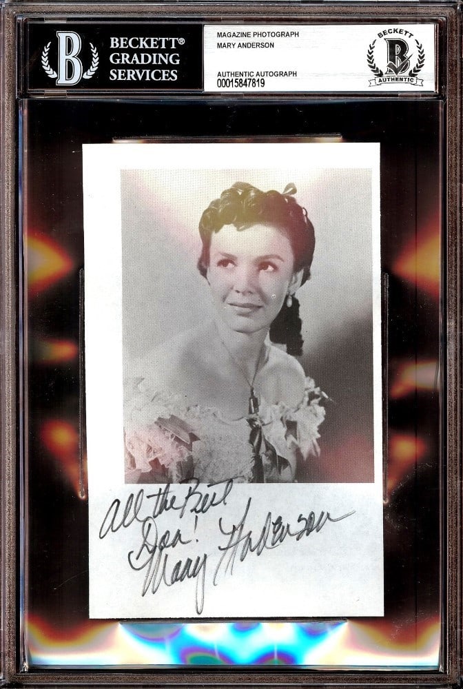 Mary Anderson Autographed 6x9 Photo Gone with the Wind Beckett Authenticated (1 of 1)