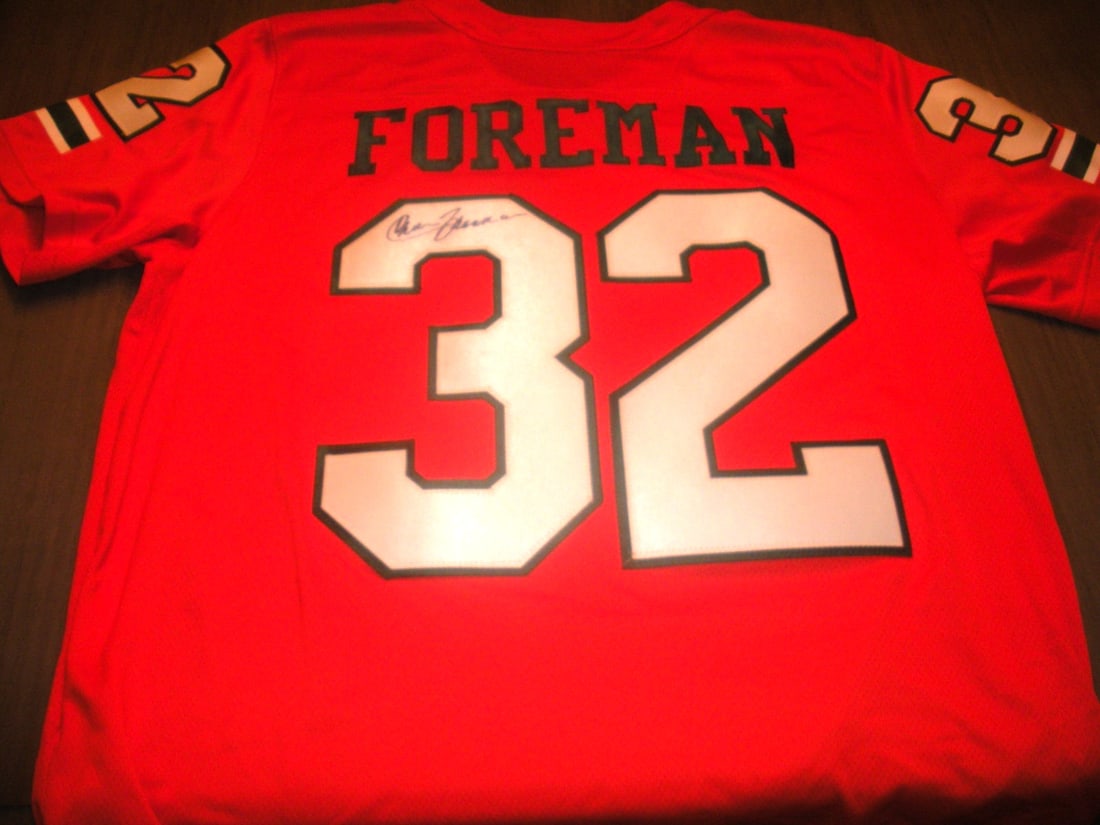 Chuck Foreman Miami Hurricanes Signed Adidas Jersey with COA: Chuck Foreman Miami Hurricanes Signed Adidas Jersey with COA This officially licensed Adidas jersey features a classic design celebrating Chuck Foreman, a noteworthy figure in NFL football. The jersey