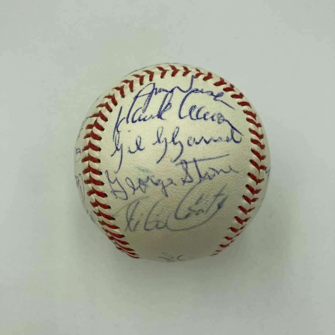 Hank Aaron 1970 Braves Team Signed Baseball 22 Signatures PSA COA (1 of 8)