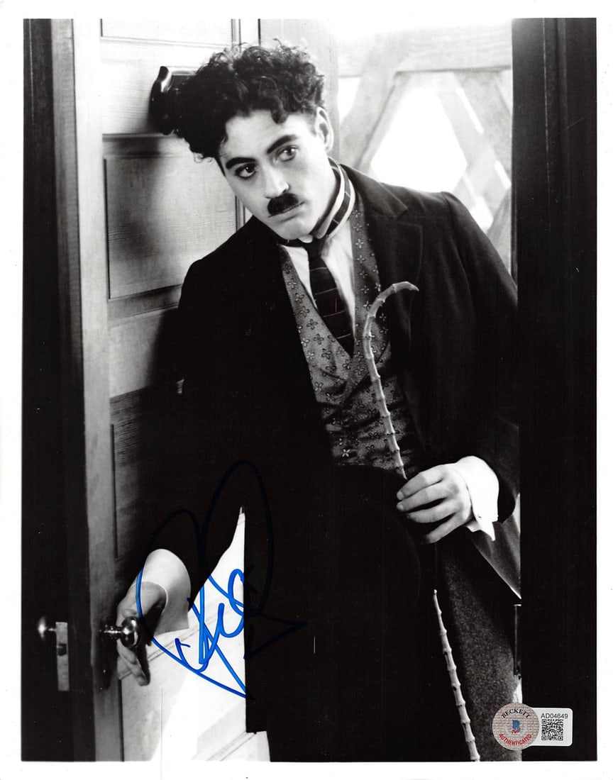 Robert Downey Jr. Signed Chaplin 8x10 B&W Photo Beckett Authenticated (1 of 2)