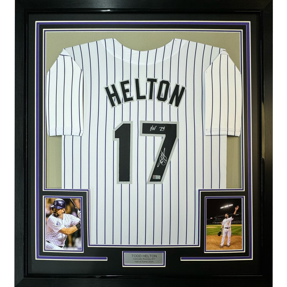 Framed Todd Helton Signed Jersey Colorado Rockies with Tristar COA: Framed Todd Helton Signed Jersey Colorado Rockies with Tristar COA Celebrate the legacy of Todd Helton with this professionally framed and autographed Colorado Rockies jersey. Measuring 35x39 inches,