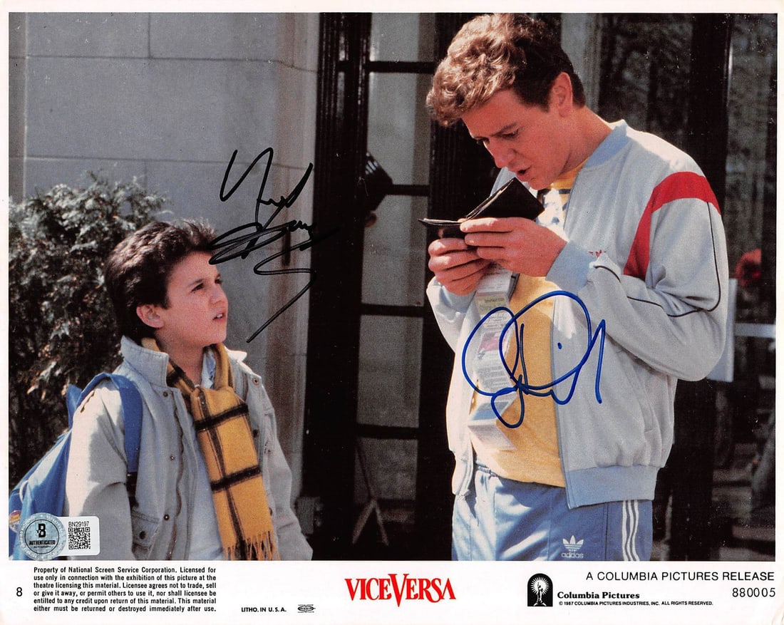 Fred Savage Judge Reinhold Vice Versa Signed 8x10 Photo BAS Authentic: Fred Savage Judge Reinhold Vice Versa Signed 8x10 Photo BAS Authentic This authentic 8x10 photograph features the signatures of Fred Savage and Judge Reinhold, both known for their roles in the film '