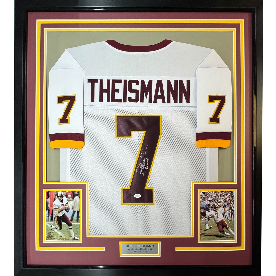 Framed Autographed Joe Theismann MVP Jersey 33x42 PSA COA (1 of 2)