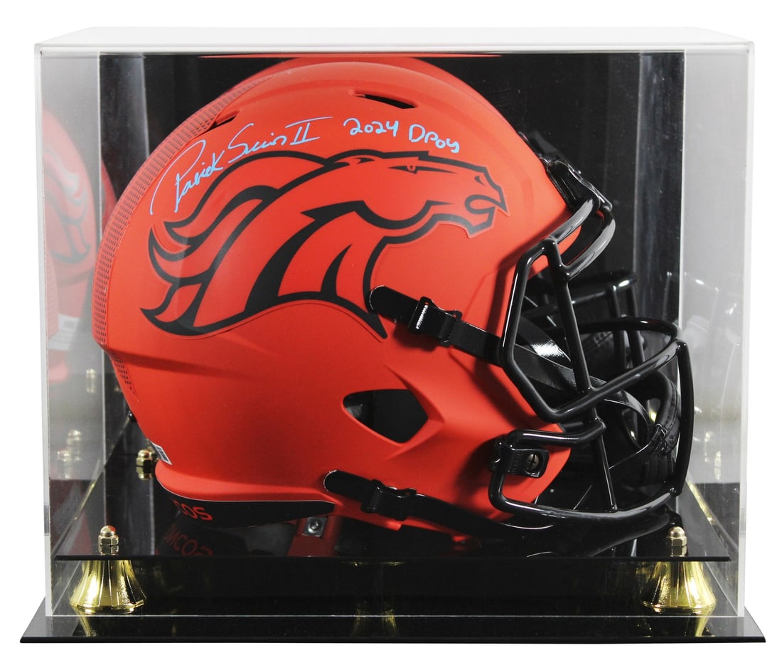 Patrick Surtain II Signed Broncos DPOY Helmet with Display Case BAS: Patrick Surtain II Signed Broncos DPOY Helmet with Display Case BAS This is an original autographed full-size speed replica helmet featuring Patrick Surtain II of the Denver Broncos, inscribed with '2