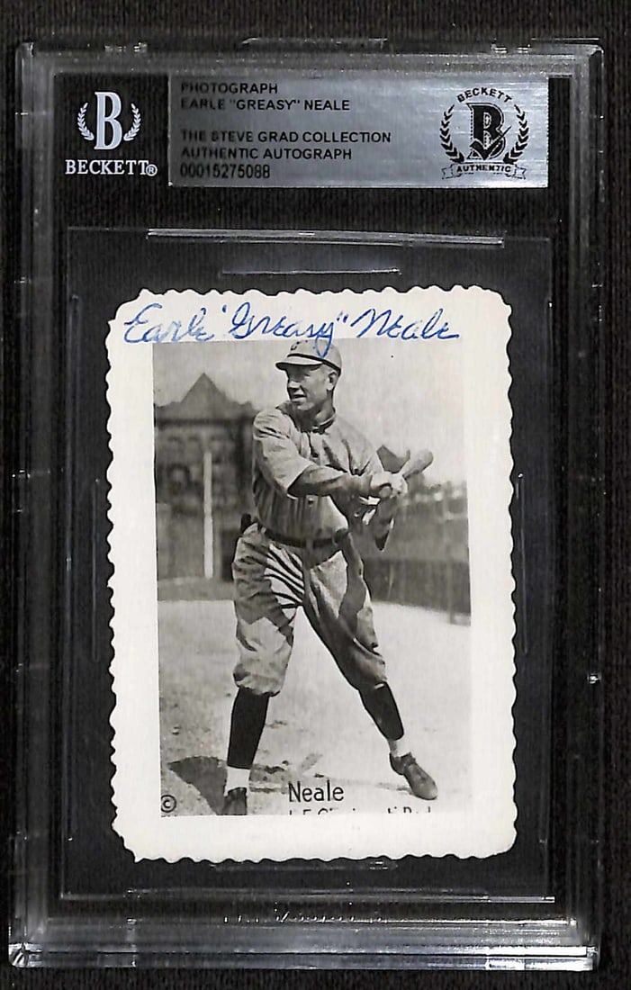 Rare Earle Greasy Neale Signed Photograph 1919 Reds Beckett Authenticated (1 of 1)