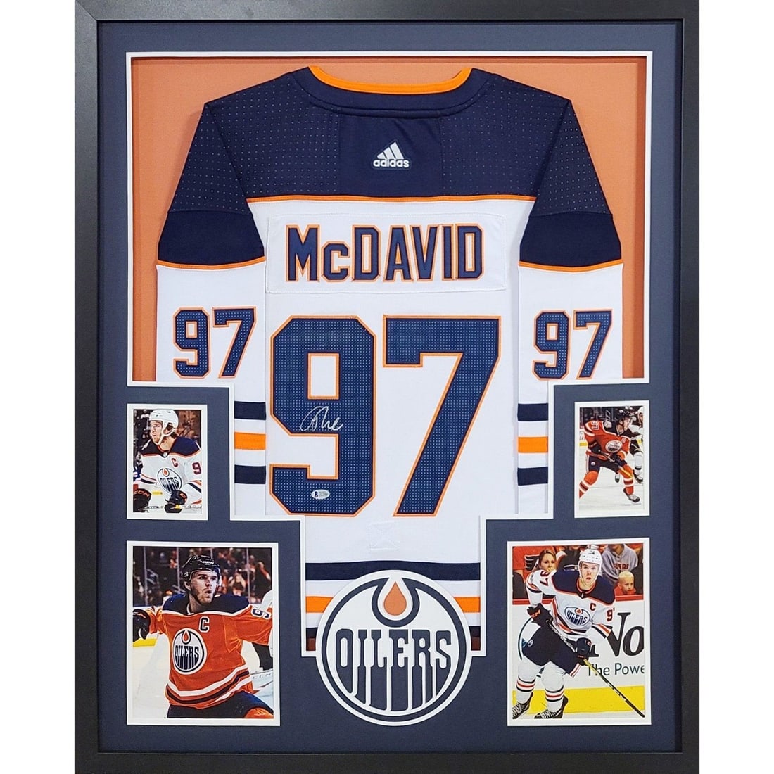 Connor McDavid Autographed Framed Jersey Beckett Authenticated Edmonton Oilers (1 of 2)