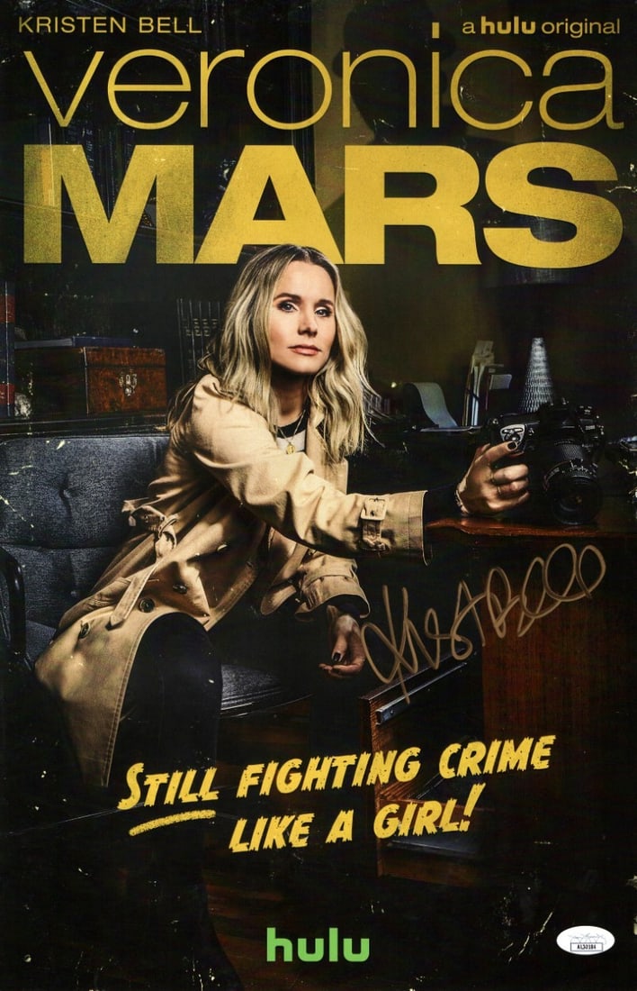 Kristen Bell Autographed 11x17 Veronica Mars Poster JSA Certified: Kristen Bell Autographed 11x17 Veronica Mars Poster JSA Certified This is an original autographed 11X17 poster of Kristen Bell from the acclaimed series Veronica Mars, authenticated by James Spence Au