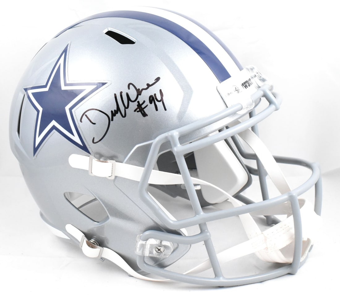 DeMarcus Ware Signed Dallas Cowboys Full Size Speed Helmet Beckett Authenticated: DeMarcus Ware Signed Dallas Cowboys Full Size Speed Helmet Beckett Authenticated This is an authentic DeMarcus Ware autographed full-size speed helmet from the Dallas Cowboys. A must-have for any foot