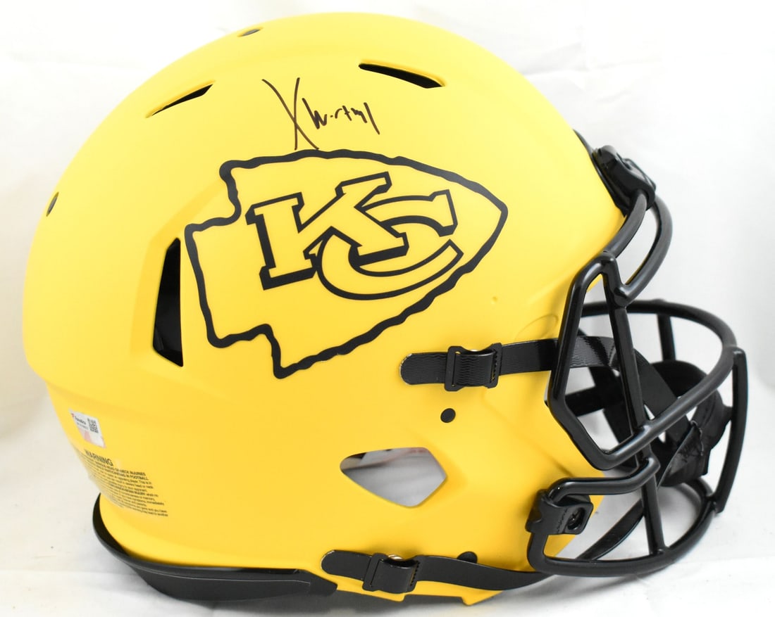 Xavier Worthy Signed Kansas City Chiefs Rave Speed Authentic Helmet (1 of 5)