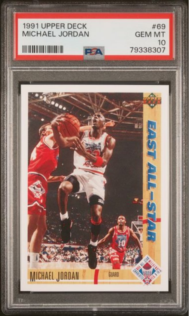 PSA 10 Gem Mint 1991 Upper Deck Michael Jordan 69 NBA Card (1 of 2)