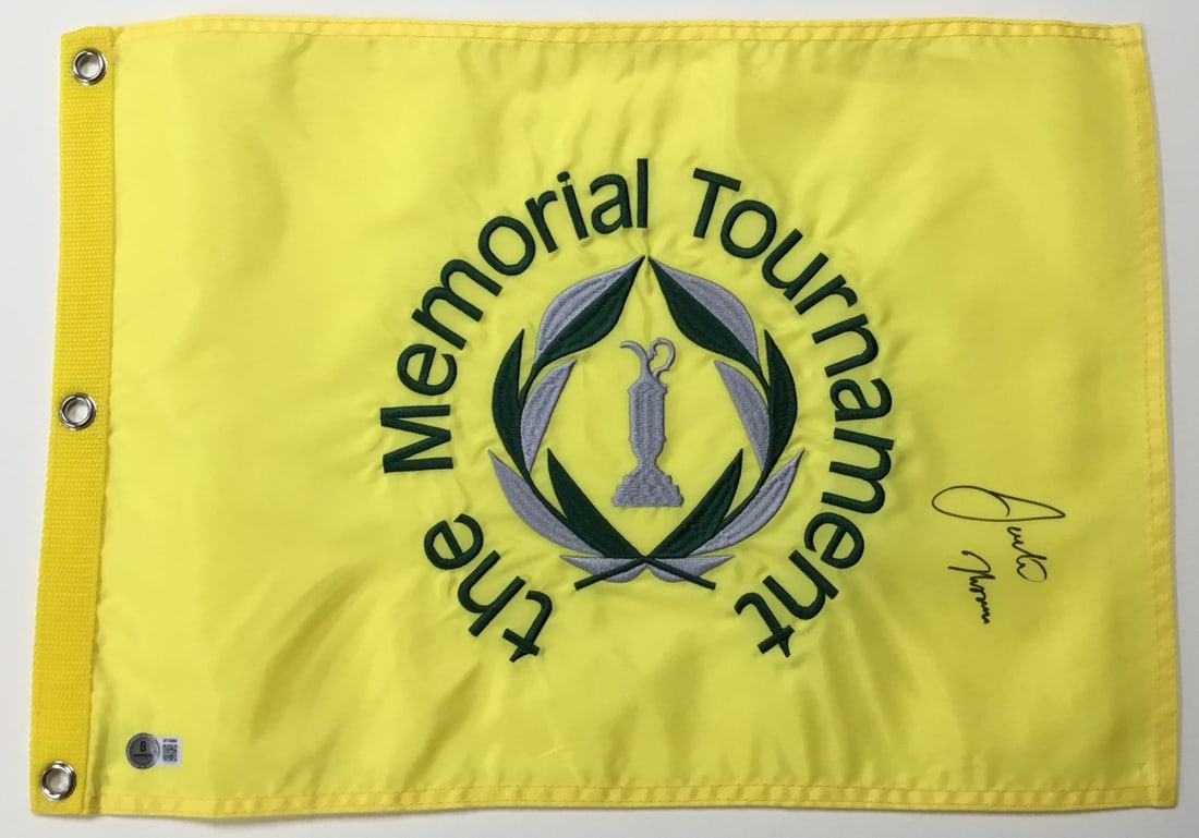Justin Thomas Signed Memorial Tournament Pin Flag Beckett Authenticated (1 of 4)