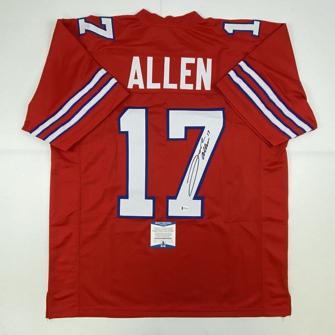 Josh Allen Autographed Buffalo Bills Red Jersey Beckett COA (1 of 4)