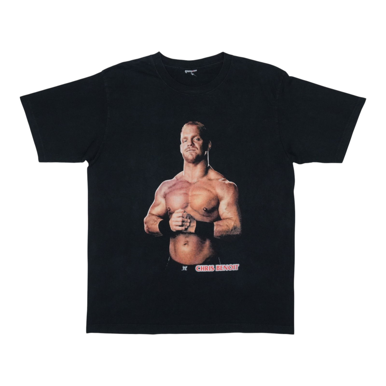 Vintage Black 2000s Chris Benoit Graphic Cotton T Shirt: Vintage Black 2000s Chris Benoit Graphic Cotton T Shirt This is an original vintage Chris Benoit shirt from the 2000s, featuring graphics on both the front and back. The shirt is made from 100% cotton