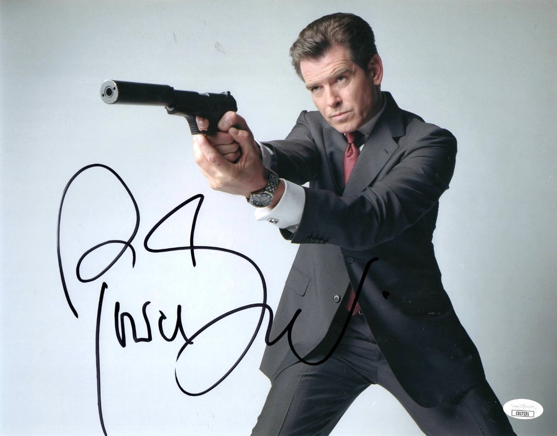 Pierce Brosnan Signed 11X14 James Bond Photo with Gun JSA Authenticated (1 of 2)