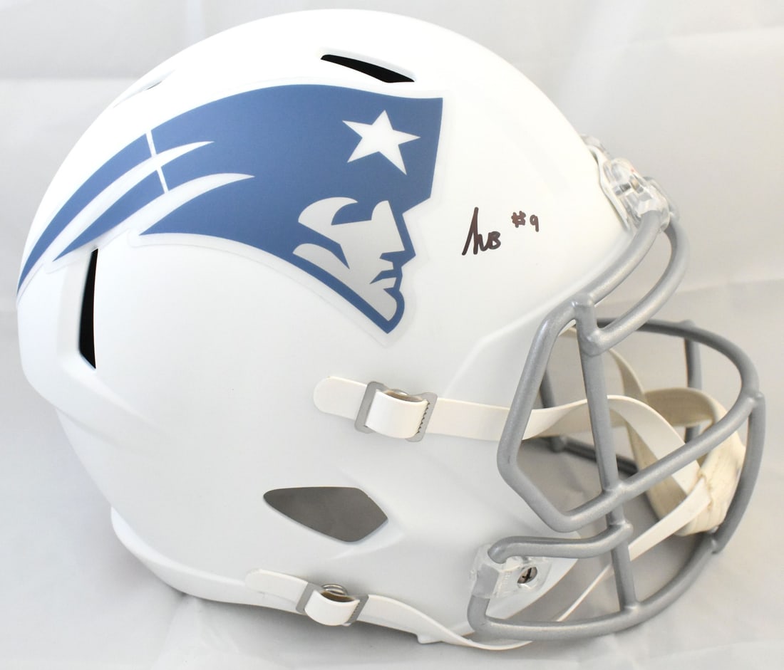 New England Patriots Rivalries Speed Helmet autographed by Kayshon Boutte Beckett holo (1 of 5)