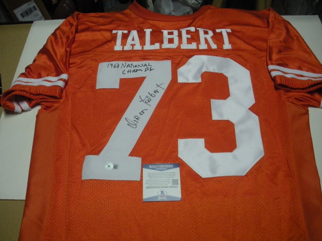 Diron Talbert Signed Rawlings Texas Horns Jersey with COA (1 of 2)