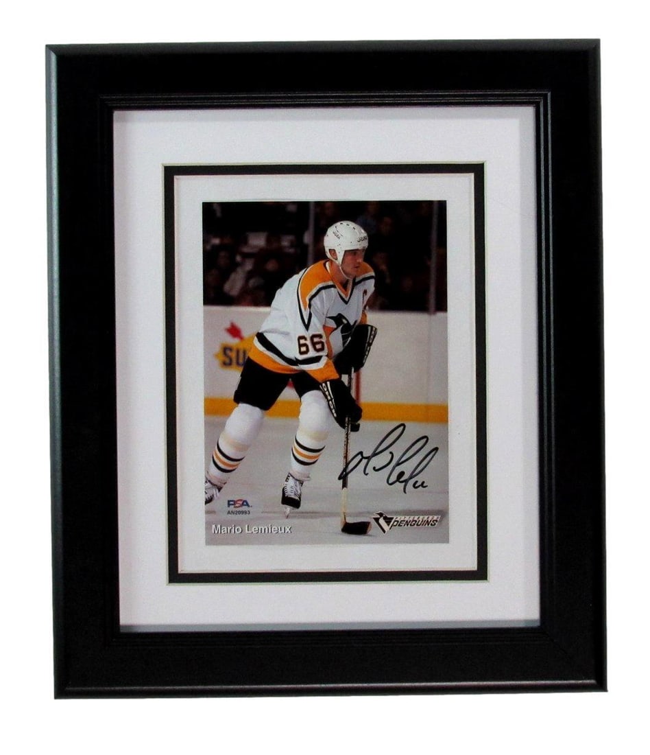 Mario Lemieux HOF Autographed 6x8 Framed Photo PSA Certified Penguins (1 of 3)
