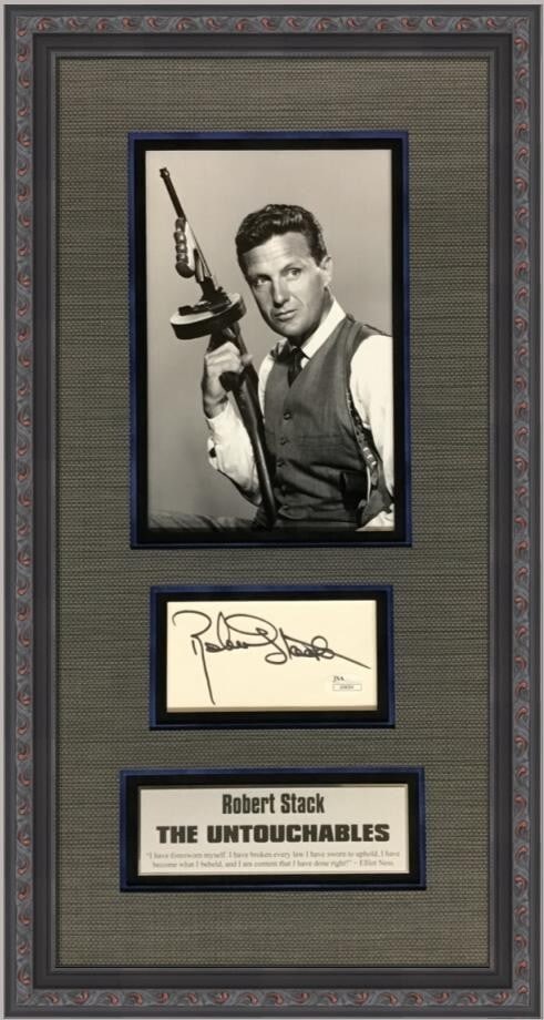 Robert Stack Signed Custom Framed Display JSA Authenticated 23 x 13 (1 of 5)