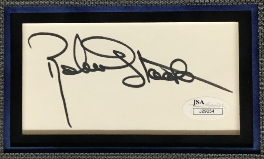 Robert Stack Signed Custom Framed Display JSA Authenticated 23 x 13 - 3