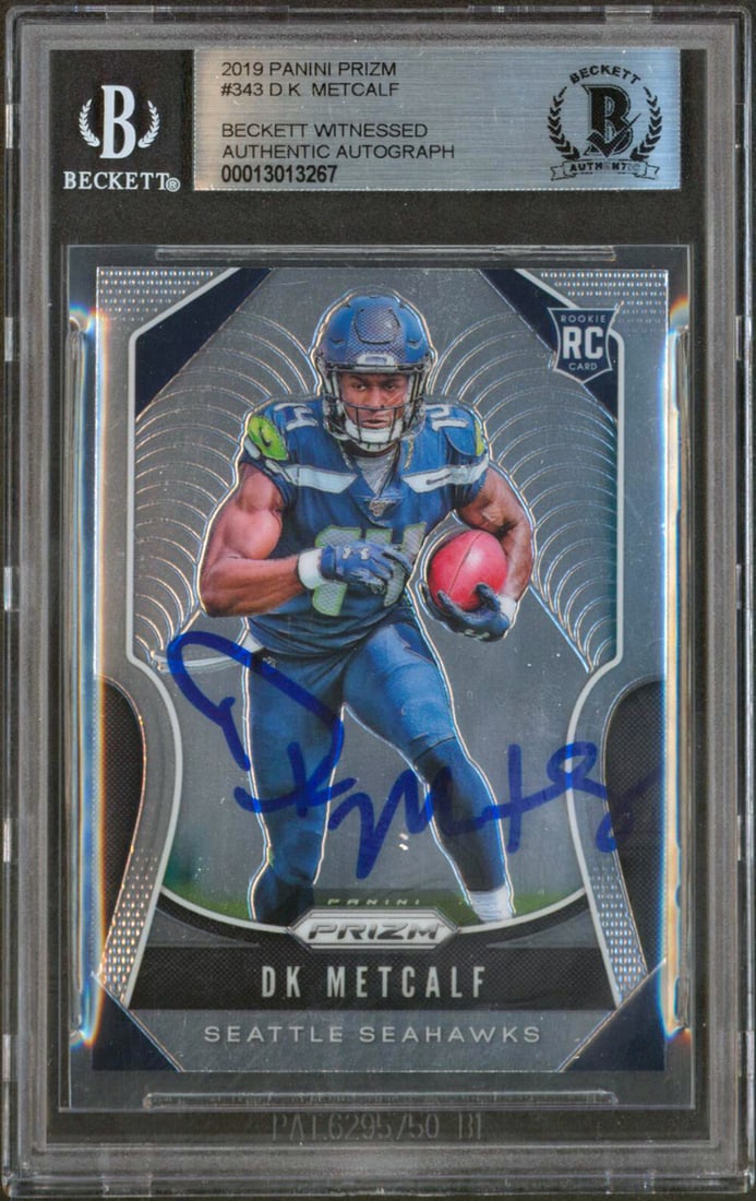 DK Metcalf Signed 2019 Panini Prizm RC Auto Graded 10 BAS Slabbed Seahawks (1 of 2)