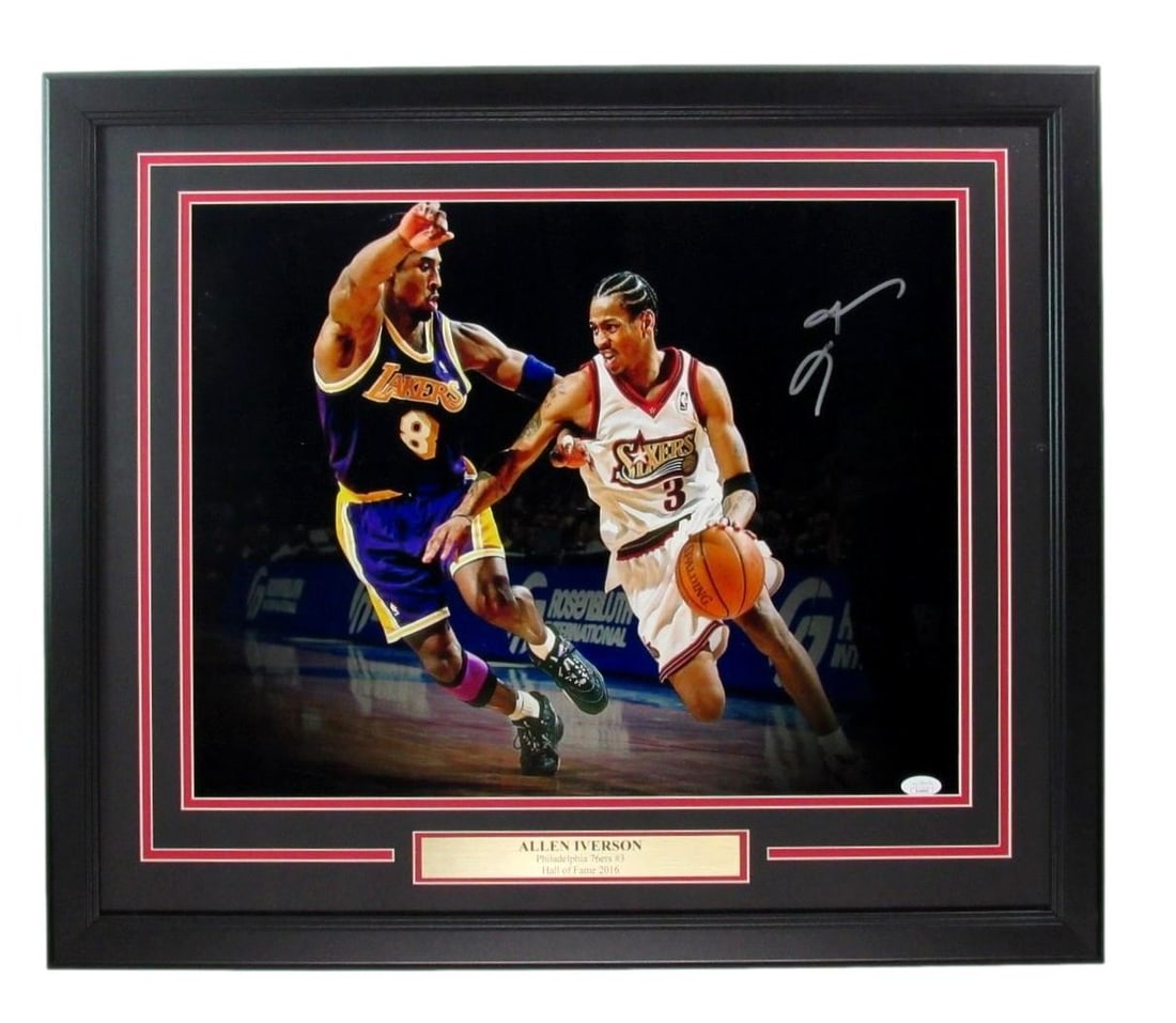 Allen Iverson HOF Signed 16x20 Photo Framed with Kobe JSA Certified (1 of 4)