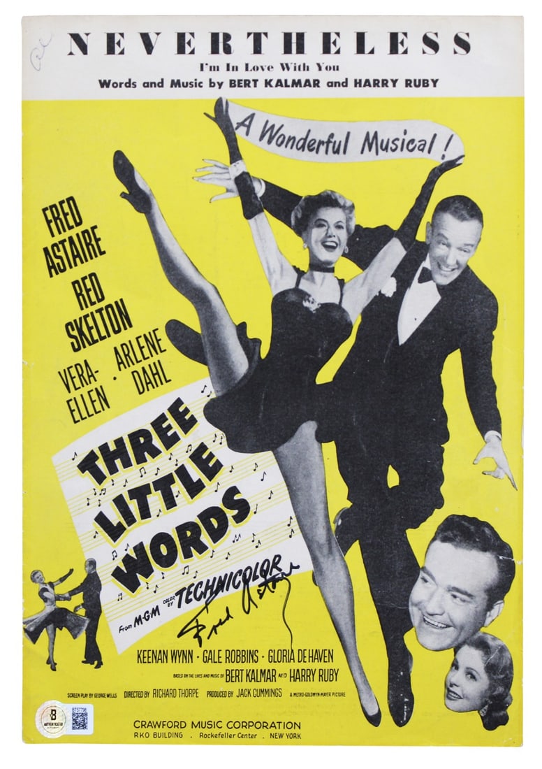 Fred Astaire Signed 9x12 Three Little Words Program BAS Authenticated (1 of 4)