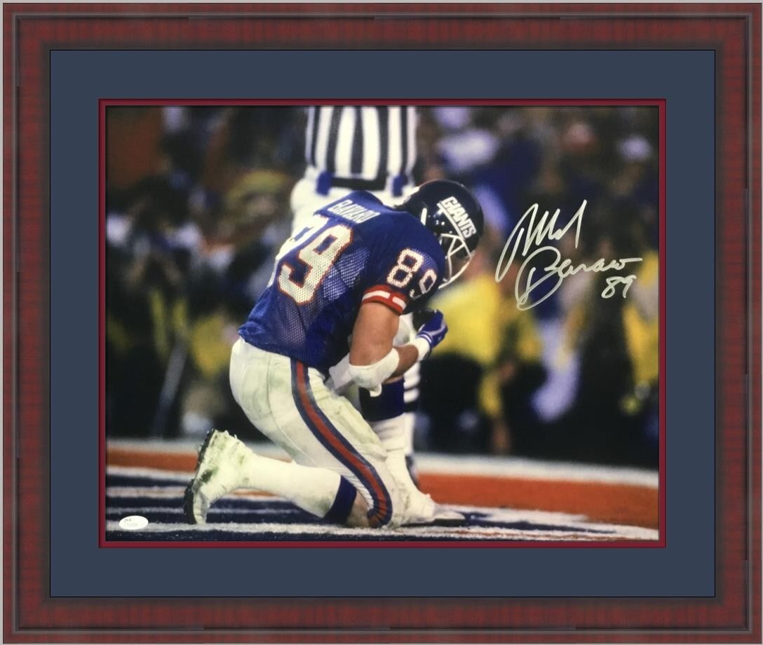 Mark Bavaro Signed 16x20 Photo Custom Framed JSA Authenticated Giants: Mark Bavaro Signed 16x20 Photo Custom Framed JSA Authenticated Giants Celebrate the legacy of football with this remarkable 16x20 custom framed photo of Mark Bavaro, the legendary tight end of the New