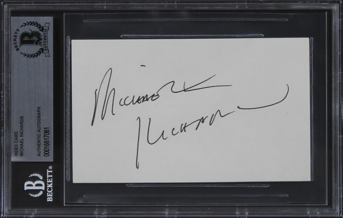 Michael Richards Signed Seinfeld 3x5 Index Card Beckett Authenticated (1 of 5)