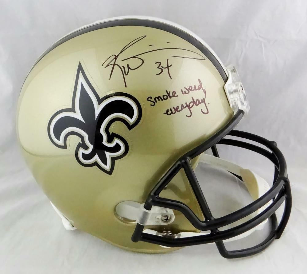 Ricky Williams Autographed New Orleans Saints Full Size Helmet JSA Authenticated: Ricky Williams Autographed New Orleans Saints Full Size Helmet JSA Authenticated This collectible features an authentic helmet signed by Ricky Williams, a prominent player for the New Orleans Saints.