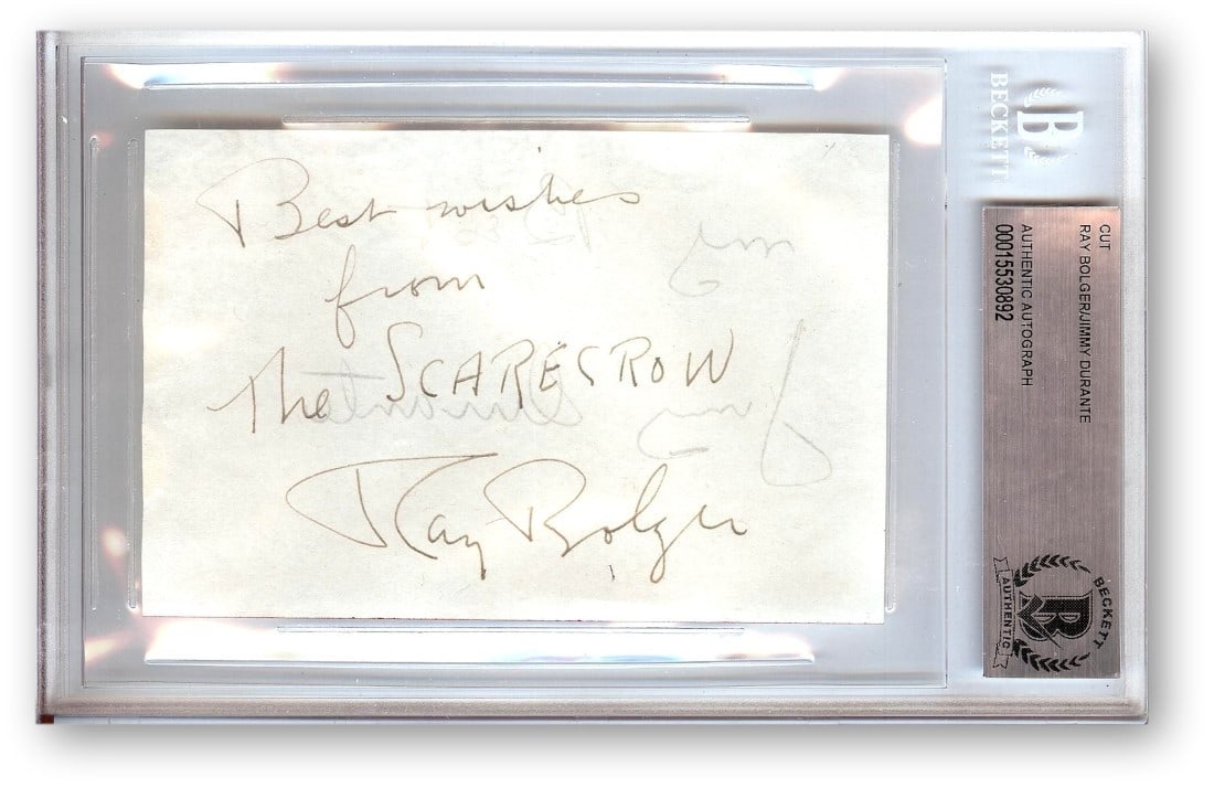 Ray Bolger Jimmy Durante Signed Cut Signature Beckett Authenticated (1 of 2)