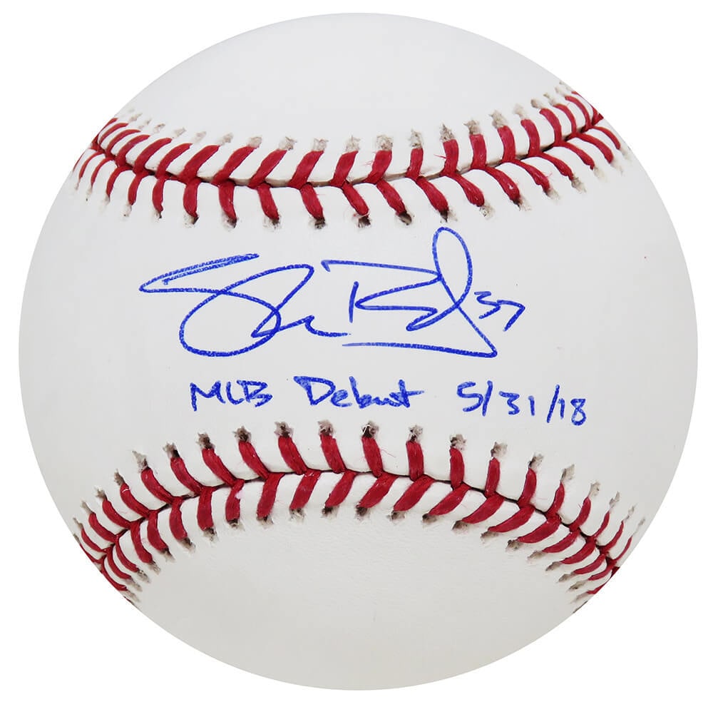 Shane Bieber Signed MLB Baseball with Debut Inscription Beckett Authenticated (1 of 1)