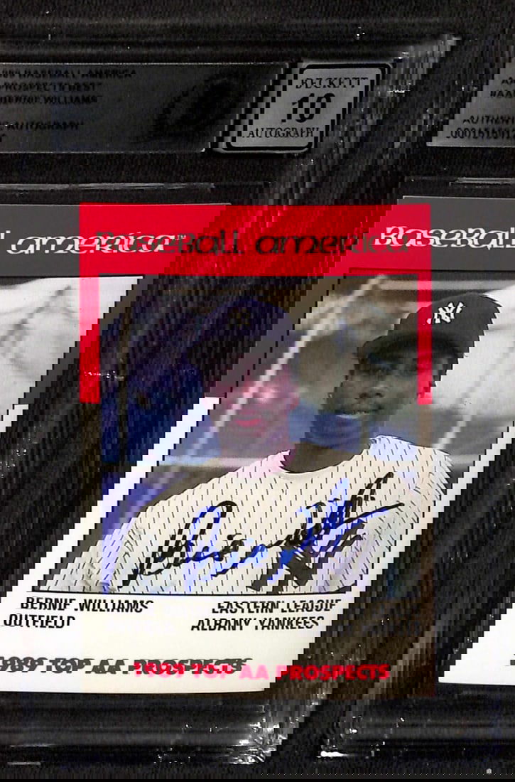 Bernie Williams 1989 Baseball America AA Prospects Signed Card Auto 10 Beckett Certified (1 of 1)