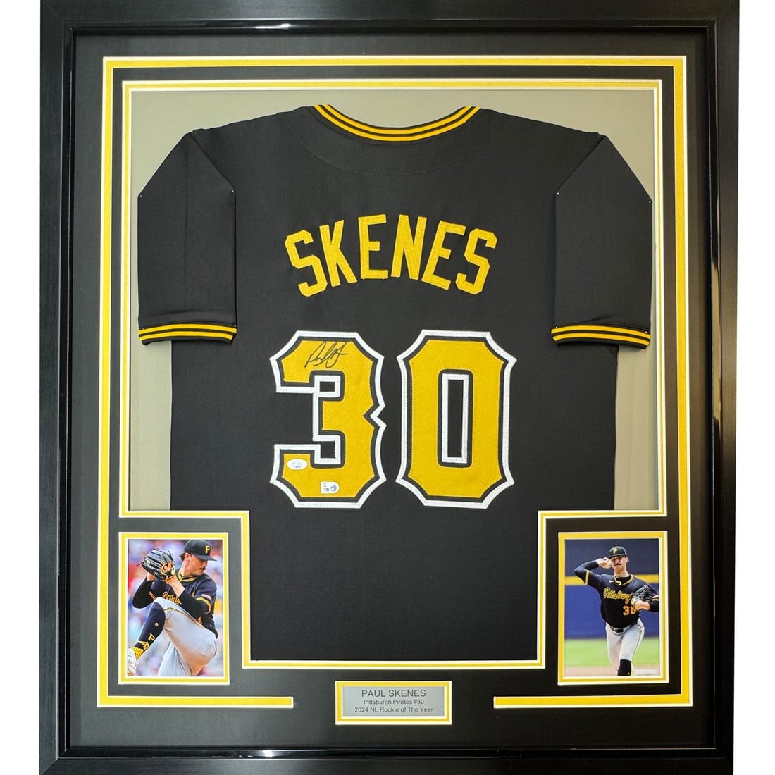 Framed Paul Skenes Autographed Pittsburgh Pirates Jersey with JSA COA (1 of 2)