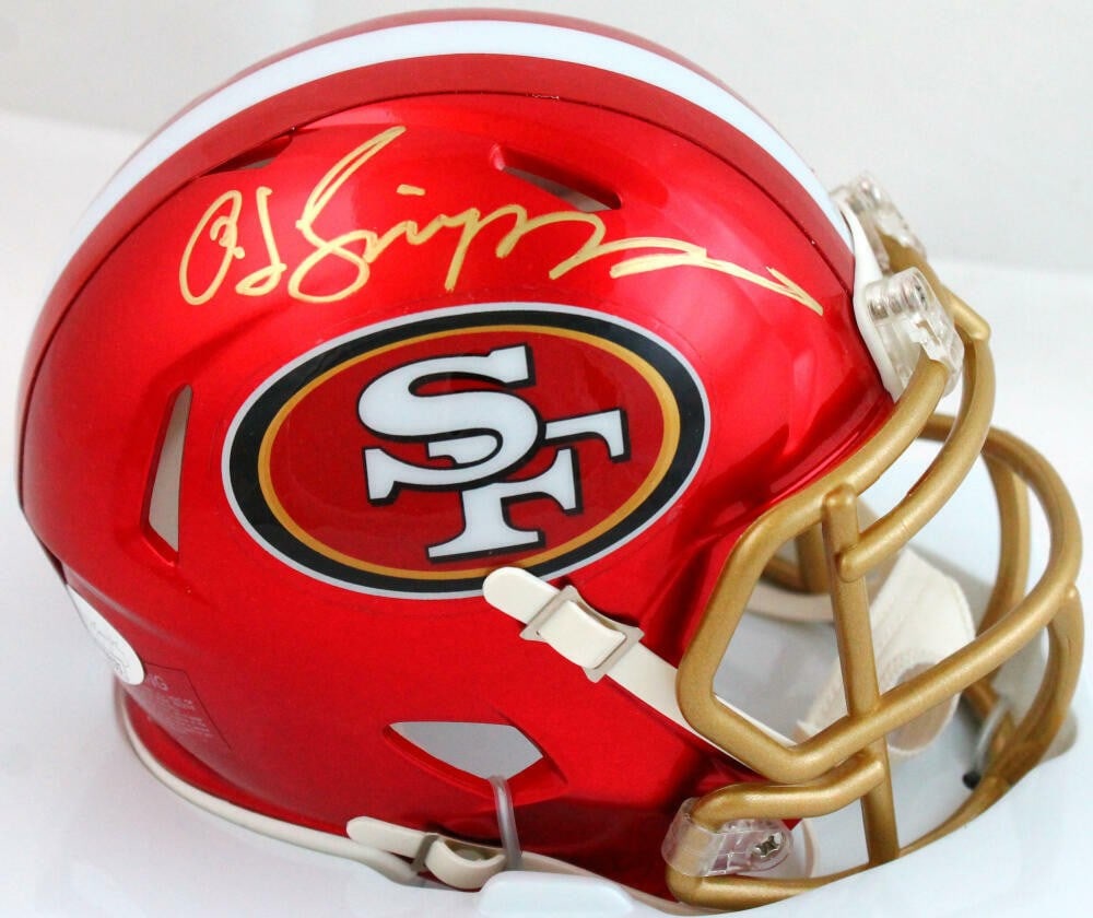 OJ Simpson Autographed San Francisco 49ers Mini Helmet JSA Certified (1 of 8)
