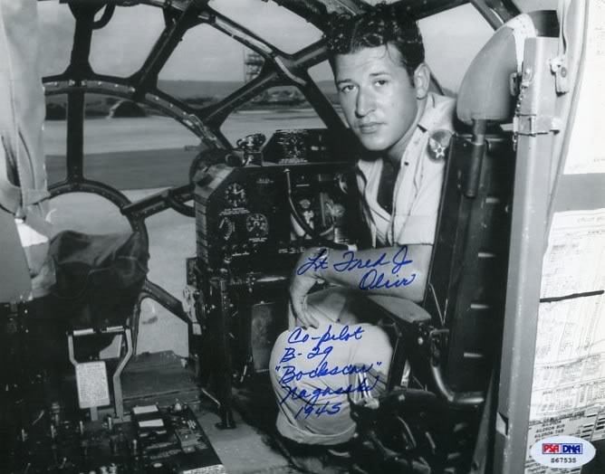 Lt. Fred J. Olivi Signed 8X10 Photo Nagasaki Bombing PSA Authenticated (1 of 1)