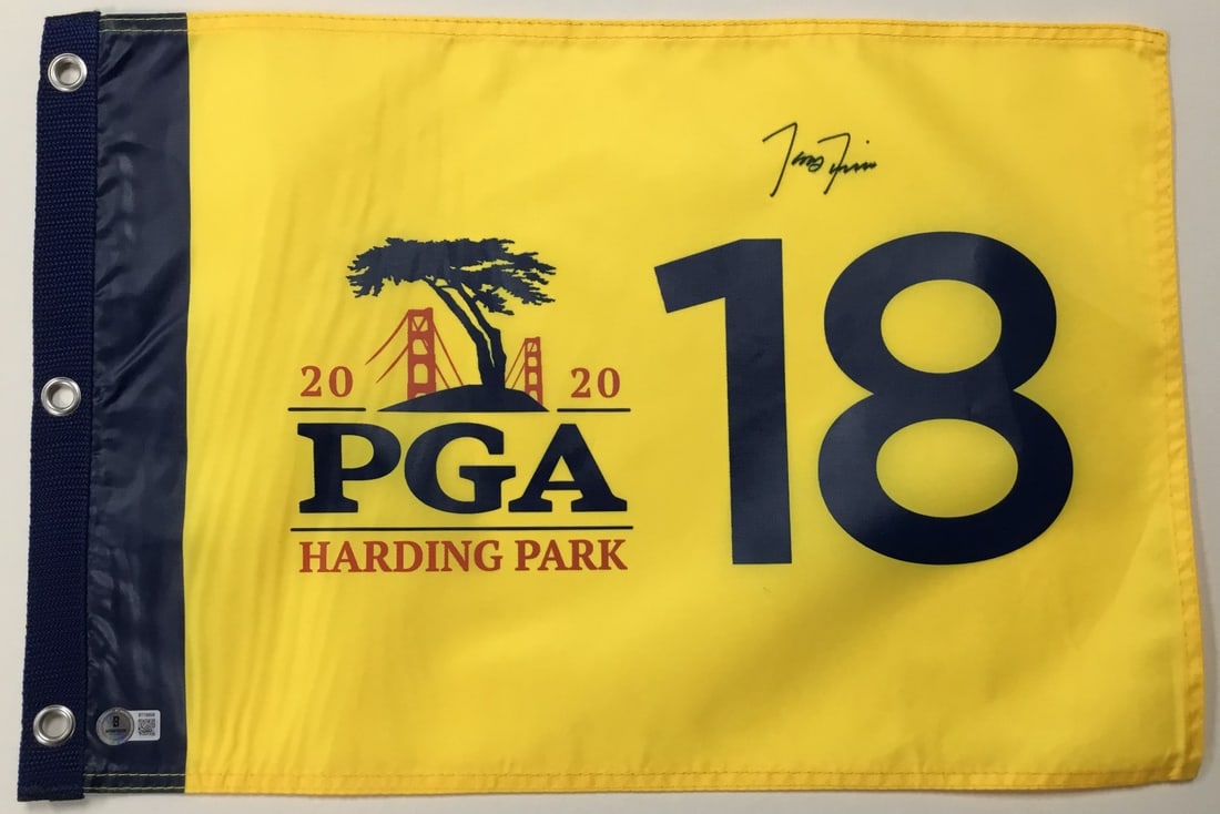 Tony Finau Signed 2020 PGA Harding Park Flag Beckett Authenticated (1 of 4)