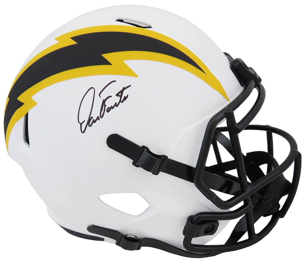 Dan Fouts Signed Chargers Lunar Eclipse Riddell Helmet with COA: Dan Fouts Signed Chargers Lunar Eclipse Riddell Helmet with COA Celebrate the legacy of NFL great Dan Fouts with this signed Los Angeles Chargers Lunar Eclipse white matte Riddell full size speed repl