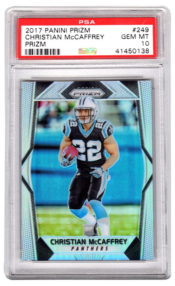 Christian McCaffrey 2017 Panini Prizm #249 RC Card PSA 10 Gem Mint (1 of 2)