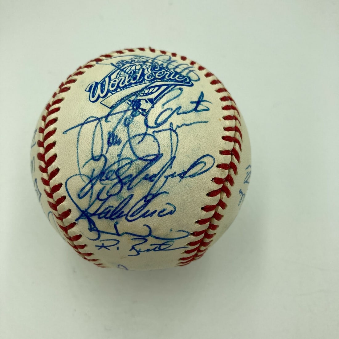 Team Signed 1993 Blue Jays World Series Baseball With JSA Full Letter (1 of 10)