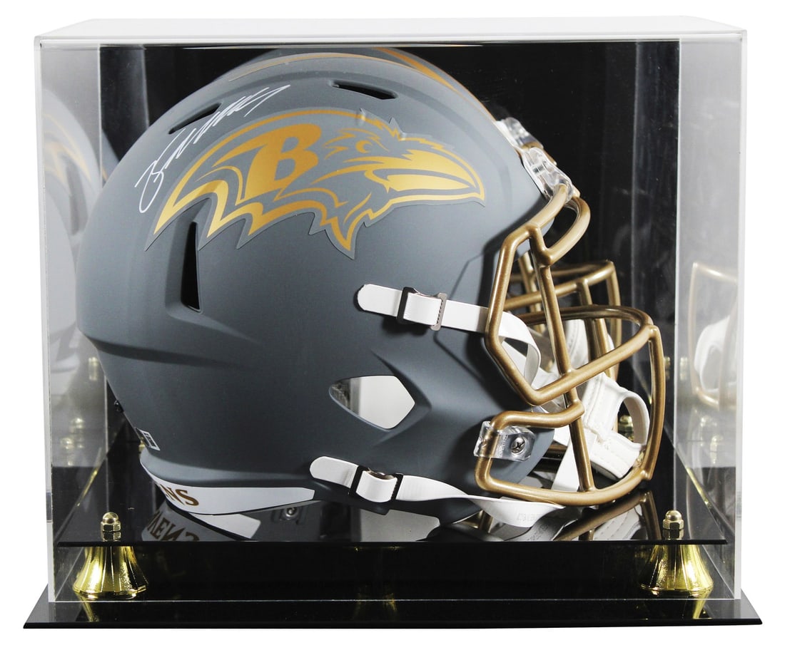 Zay Flowers Signed Ravens Slate Full Size Helmet with BAS Authentication: Zay Flowers Signed Ravens Slate Full Size Helmet with BAS Authentication This authentic alternate slate Riddell full-size Speed replica helmet features the signature of Zay Flowers, a standout player