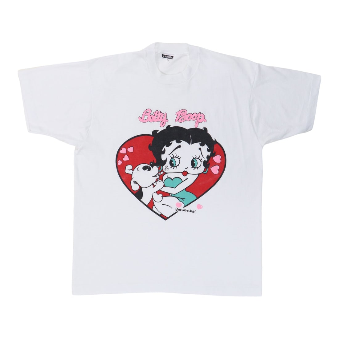 Vintage 1990s Betty Boop White Poly Cotton T Shirt Extra Large: Vintage 1990s Betty Boop White Poly Cotton T Shirt Extra Large This is an original vintage 1990s Betty Boop shirt featuring a classic design with no back graphics. Made from a comfortable 50/50 polyes