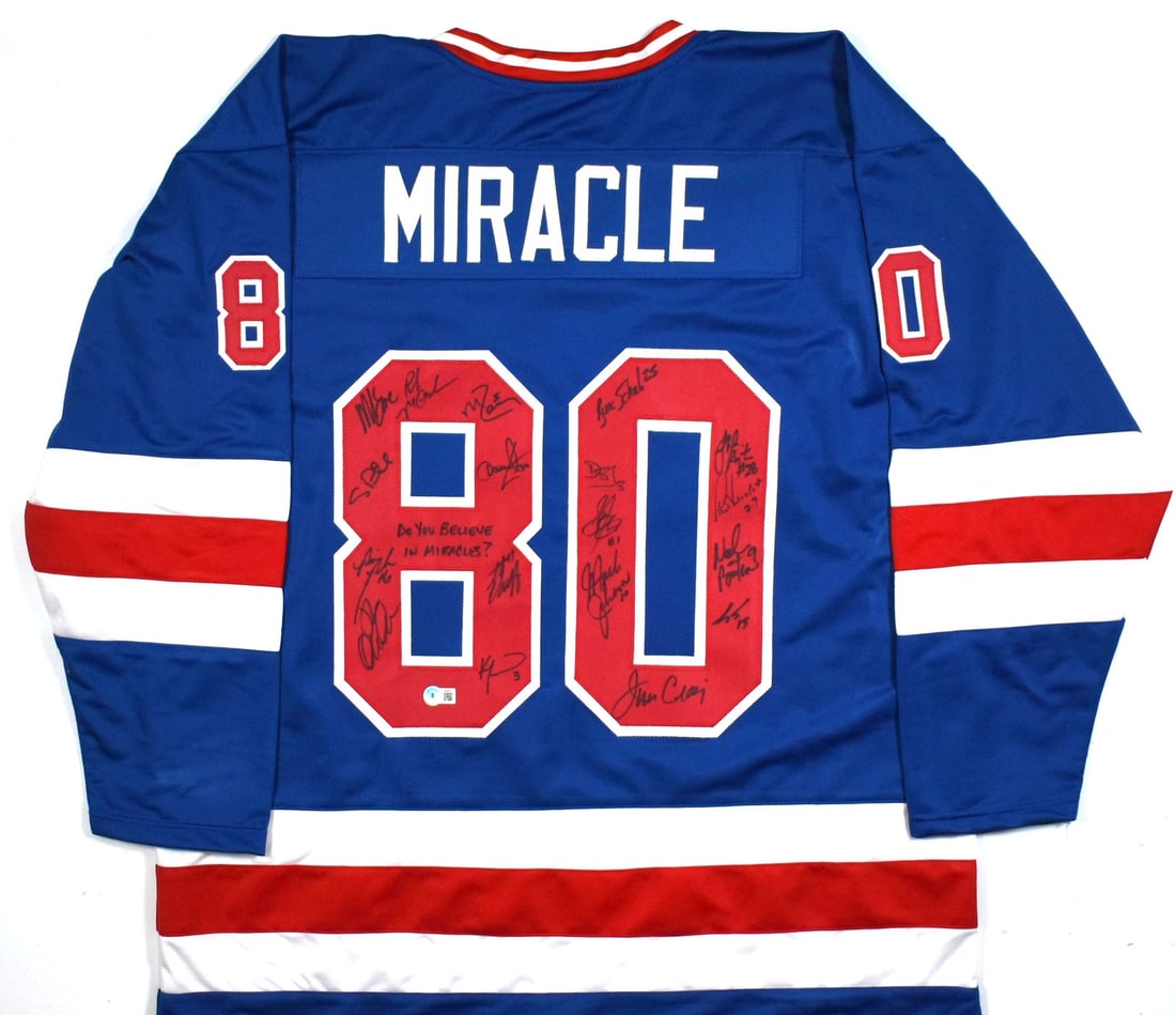 1980 Team USA Miracle on Ice Signed Jersey 18 Autographs Beckett Authenticated (1 of 2)