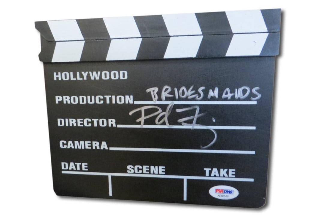 Paul Feig Autographed Mini Movie Clapper Bridesmaids PSA/DNA: Paul Feig Autographed Mini Movie Clapper Bridesmaids PSA/DNA This is a Paul Feig signed mini movie clapper from the film Bridesmaids, authenticated by Professional Sports Authenticator (PSA/DNA). A un