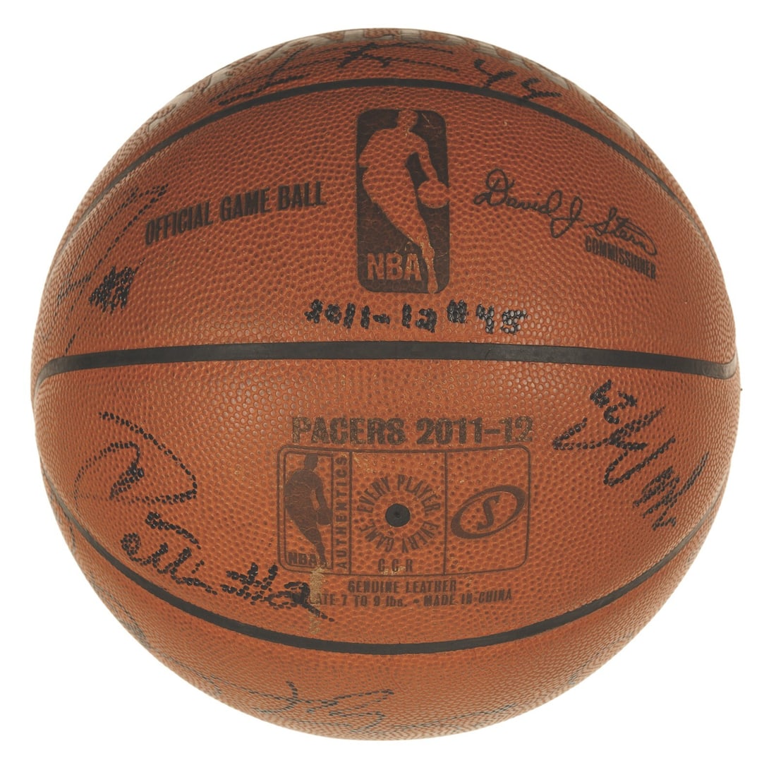 2011-2012 Indiana Pacers Signed Basketball Paul George JSA COA (1 of 7)